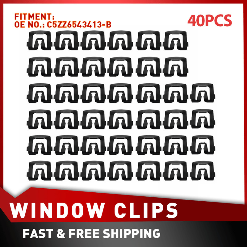 For F100 Ford F150 F250 F350 Windshield Trim Molding Clips- 40 clips #026
