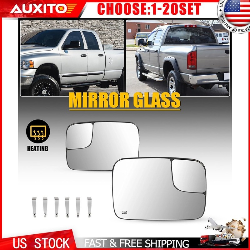 For Dodge Ram 1500 2500 Passenger Driver Side Heated Mirror Glass 05-09 2-10X