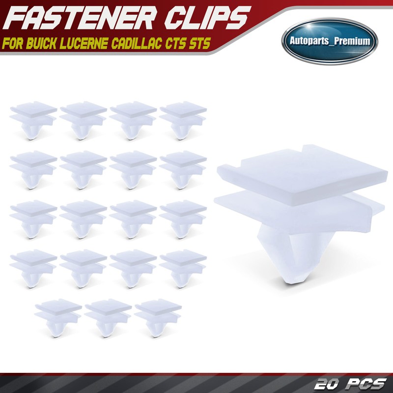 20Pcs 3/8 in. Rocker Panel Moulding Clips Retainers for Buick Lucerne Cadillac