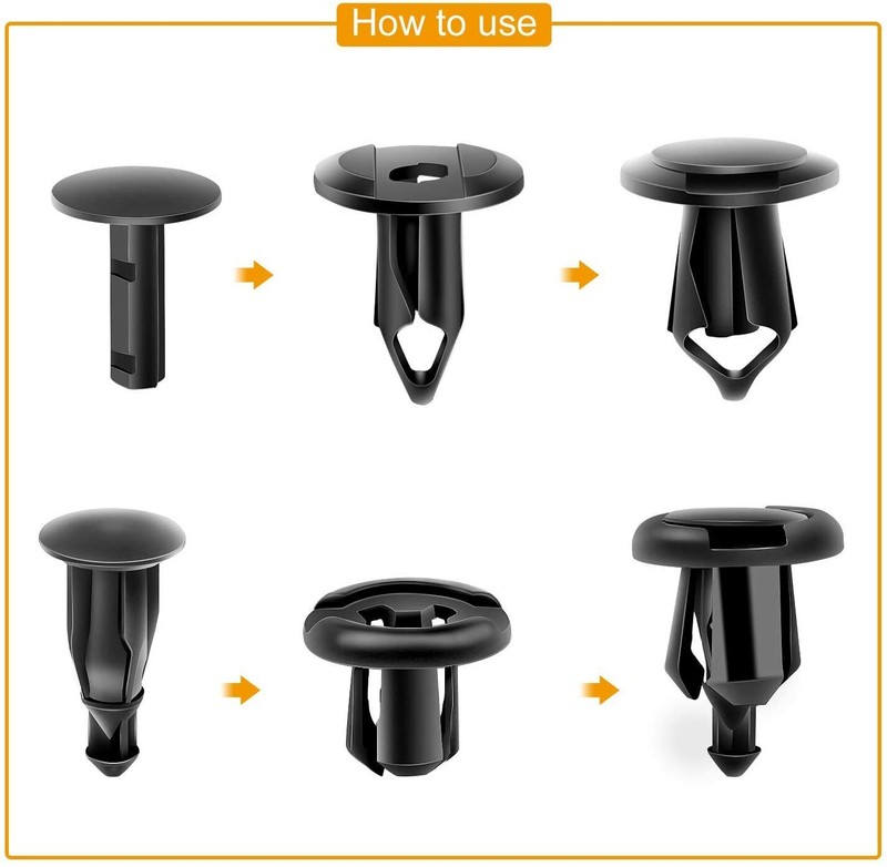 200 Pcs Push Bumper Fastener Rivet Clips with 6 Size Auto Body Retainer Clips gallery