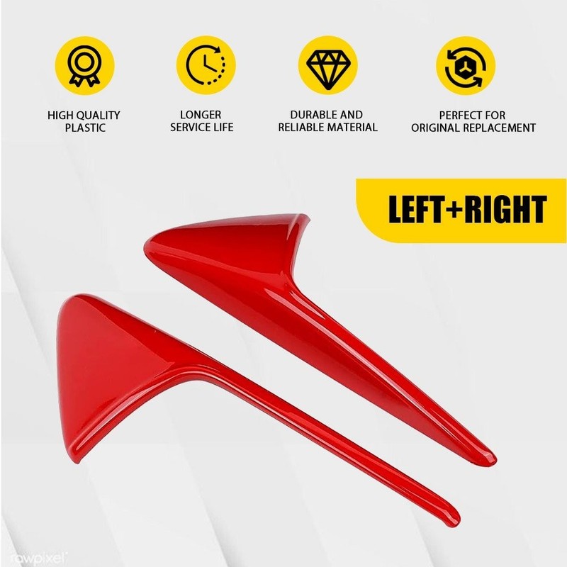 Red Side Fender Camera Vent Cover Decor For Tesla Model 3 S X Y 2015-2023 1-5SET gallery