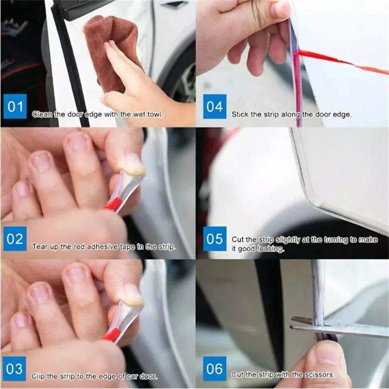 5M Car Door Edge Trim Guard Molding Rubber Seal Strip Scratch Protector Clear gallery