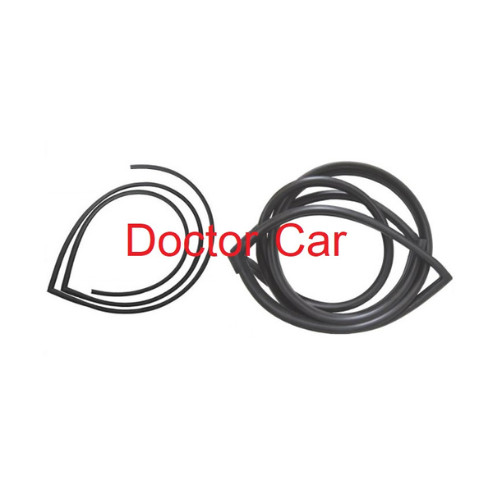 Front+Rear Windshield Black Rubber Seal For 1991-99 Toyota Corolla E100 E101 4Dr