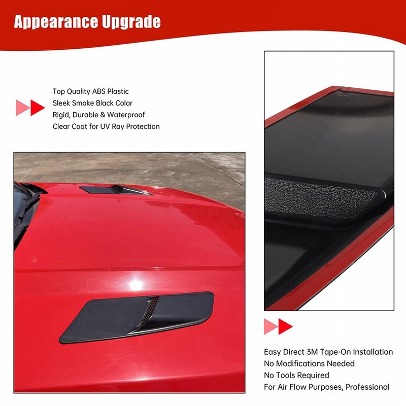 Hood Air Intake Flow Vent Cover GT OE Style Scoop Trim For 15-17 Ford Mustang gallery