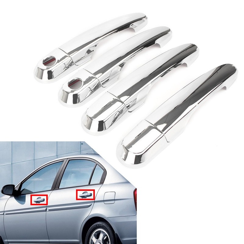 Door Handle Cover Trims Protect Chrome Fit Hyundai Accent 2006-2010 2007 Car ABS