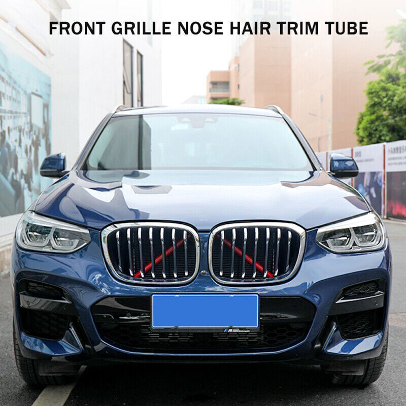 2Pcs Front Grille Trim Strips Cover Bar V Brace For BMW F30 G30 G32 1 2 3 Series gallery