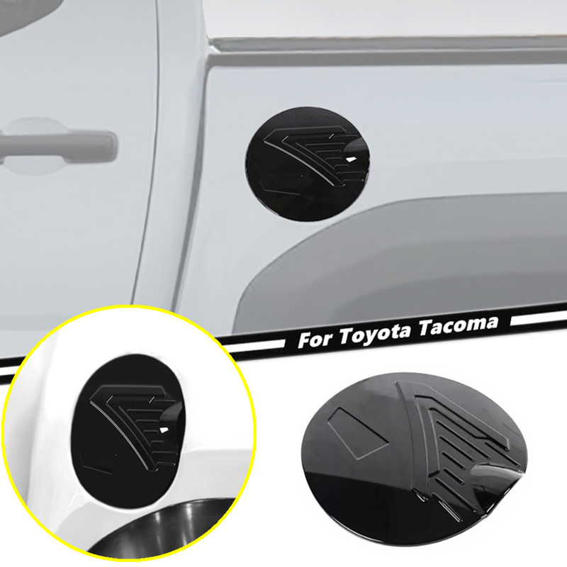 Glossy Black Oil Fuel Filler Cap Gas Tank Lid Trim For Toyota Tacoma 2024-2025