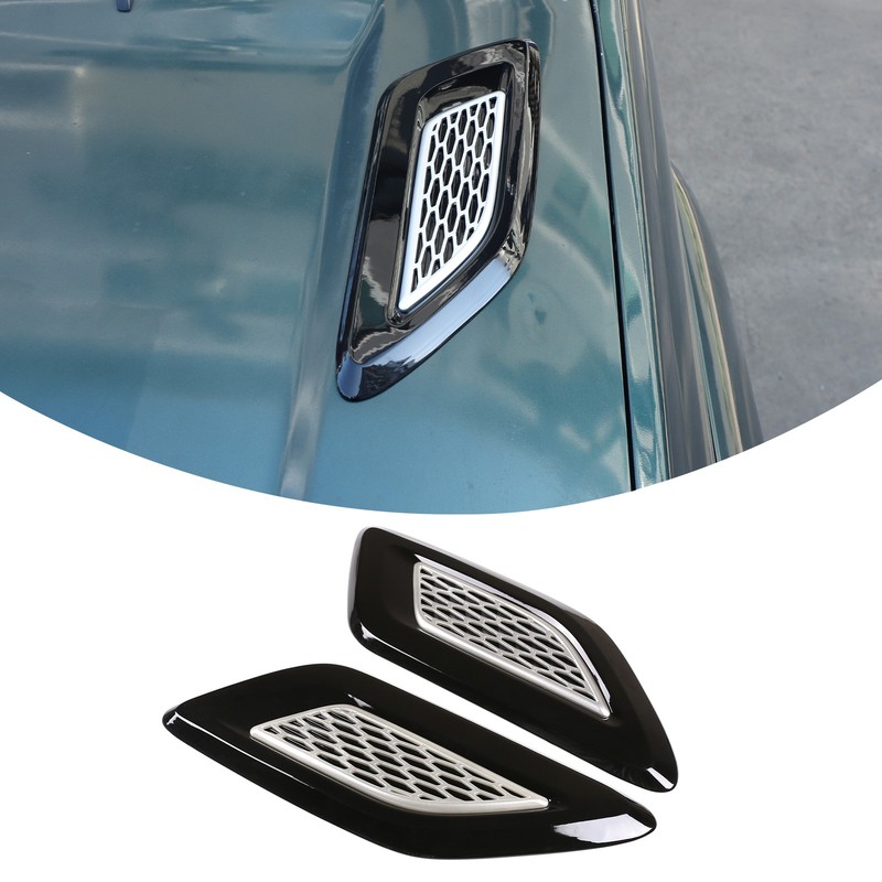 Gloss Black & Silver Hood Accent Trim Cover Fits Toyota Land Cruiser 2003-2009