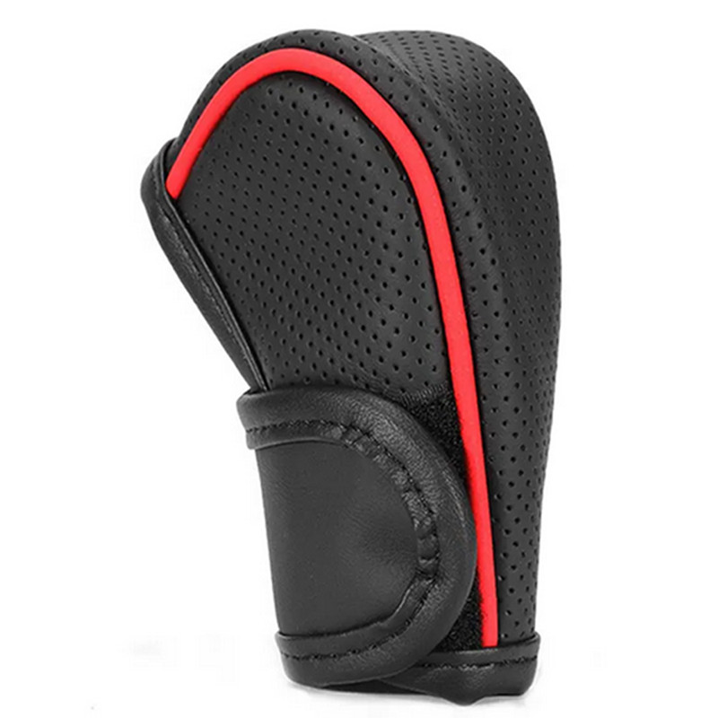 Car Gear Shift Knob Covers Genuine PU Leather Gear Sleeve Protector Accessories