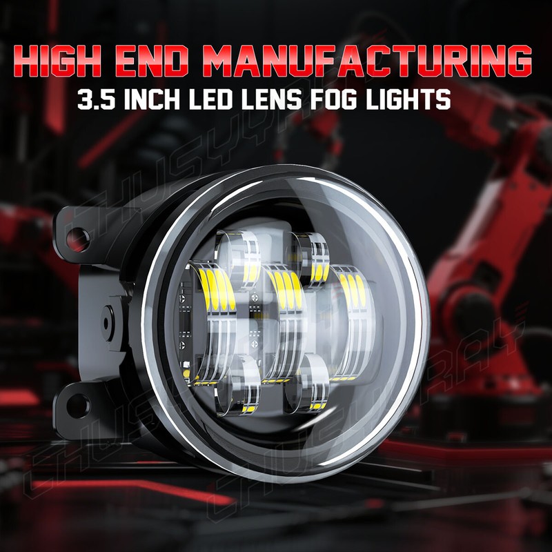 Pair LED Fog Light Driving Lamp Front Bumper Accessories Driver&Passenger Side gallery