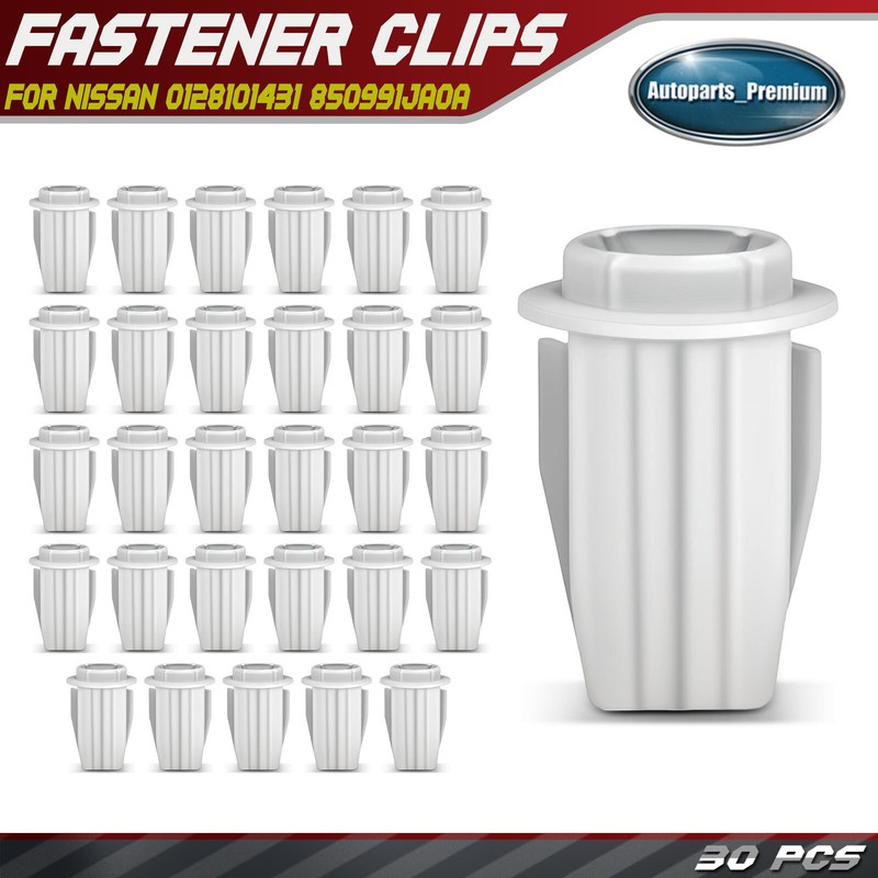 30x M5.5 Nylon Front Bumper Screw Grommet Retainers with Sealer Clips for Nissan