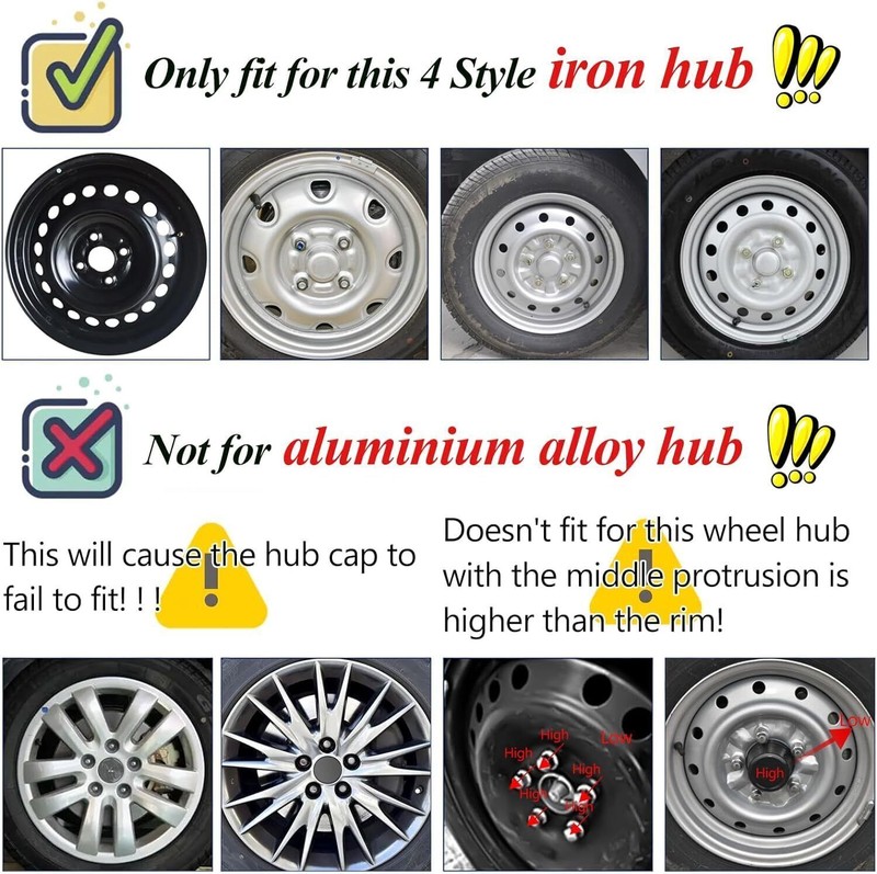 15" Set of 4 Wheel Covers Full Rim Snap On Hubcaps for R15 Tire & Steel Rim gallery