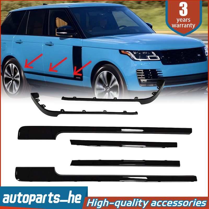 Door Side Body Molding Trim Strip Kits All Black For Range Rover L405 2013-2022