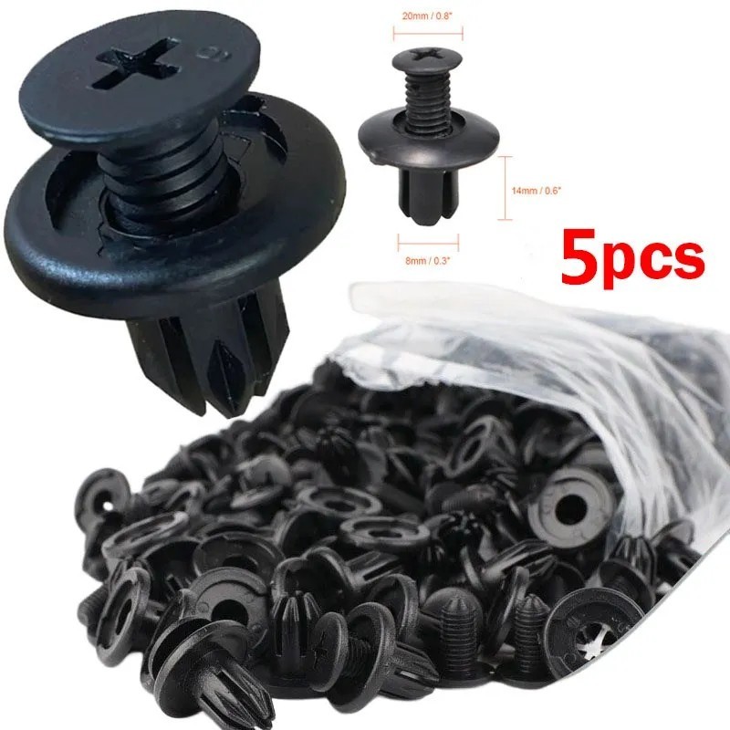 100pcs Bumper Clips 8mm Plastic Rivet Fastener Mud Flaps Fender Push for NISSAN