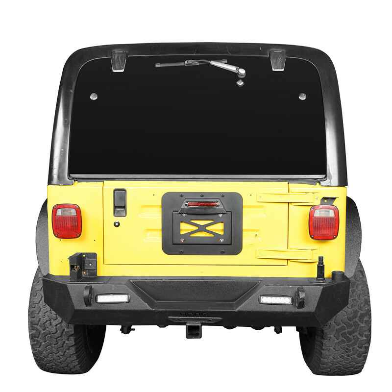 Rear Spare Tire License Plate Relocation Kit For Jeep Wrangler YJ TJ 1987-2006 gallery