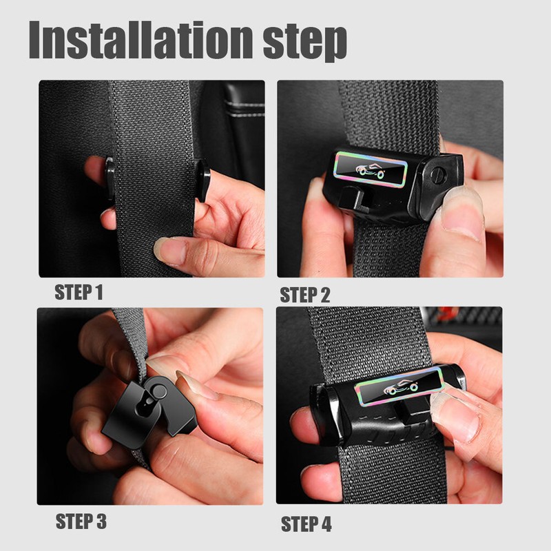 2x Adjuster Car Seat Belts Limiter Fixed Buckle Elastic Safety Seat Clips gallery