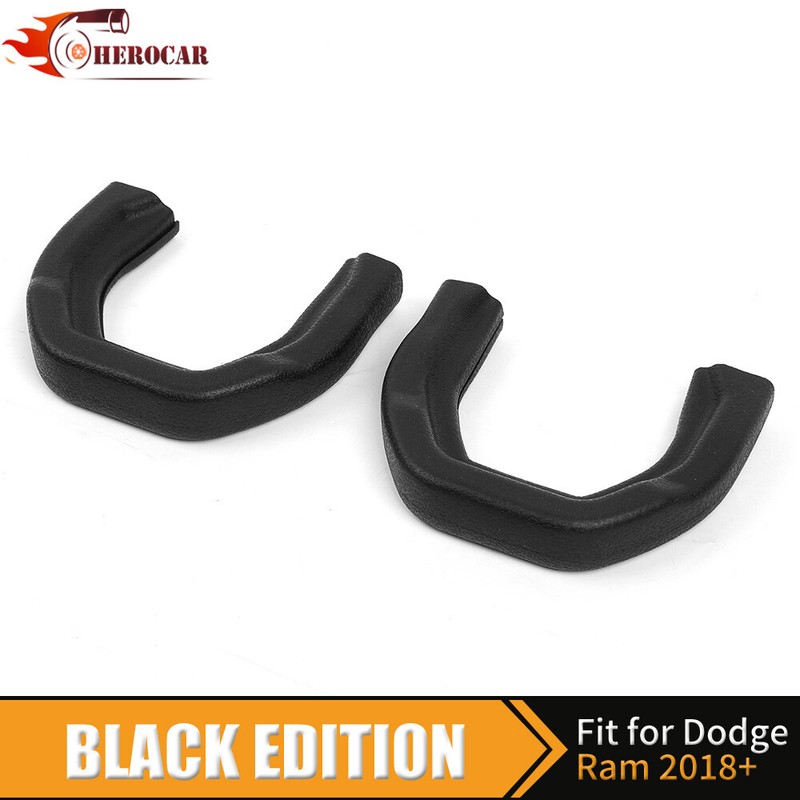 2PC Black Front Tow Hooks Hitch Cover For Dodge RAM 1500 TRX 19+ Easy to install