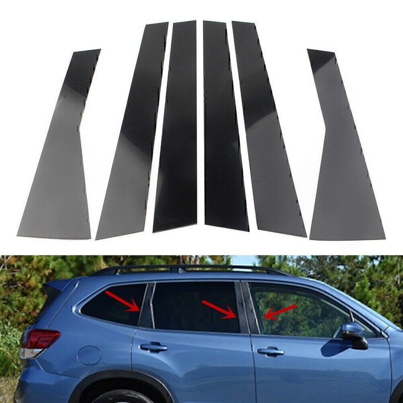 Door Trim Black Piano Cover Pillar Post 6pcs FOR Subaru Forester 2019-2021 2020