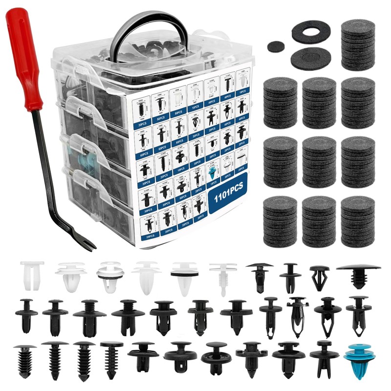1101PCS Car Door Trim Panel Clips Kit, Car Retainer Clips Auto Push Pin Rivet…