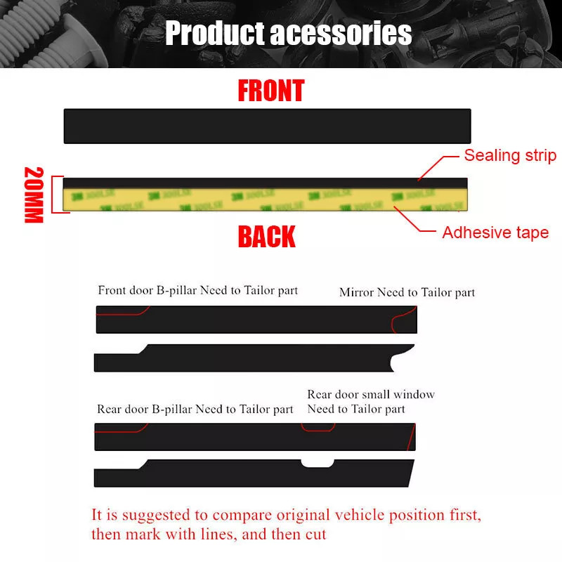 Durable Adhesive Rubber Seal Strip Car skylight Window Trim Edge Waterproof gallery