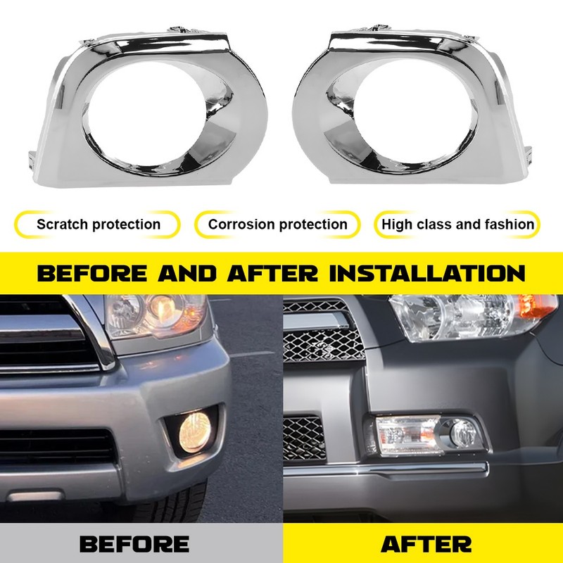 2Pcs Chrome Fog Light Bezel Trim For Toyota 4Runner Trail 2010-2013 Left Right gallery