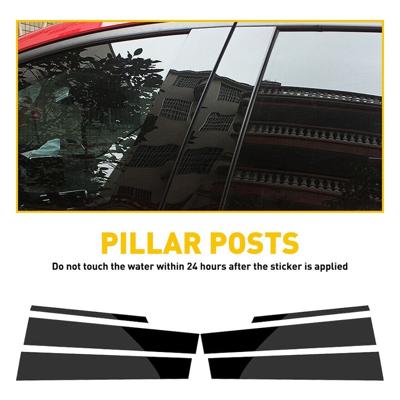 6 Pillar Posts Door Trim Cover For Toyota Corolla 2014-2018 Glossy Black Replace