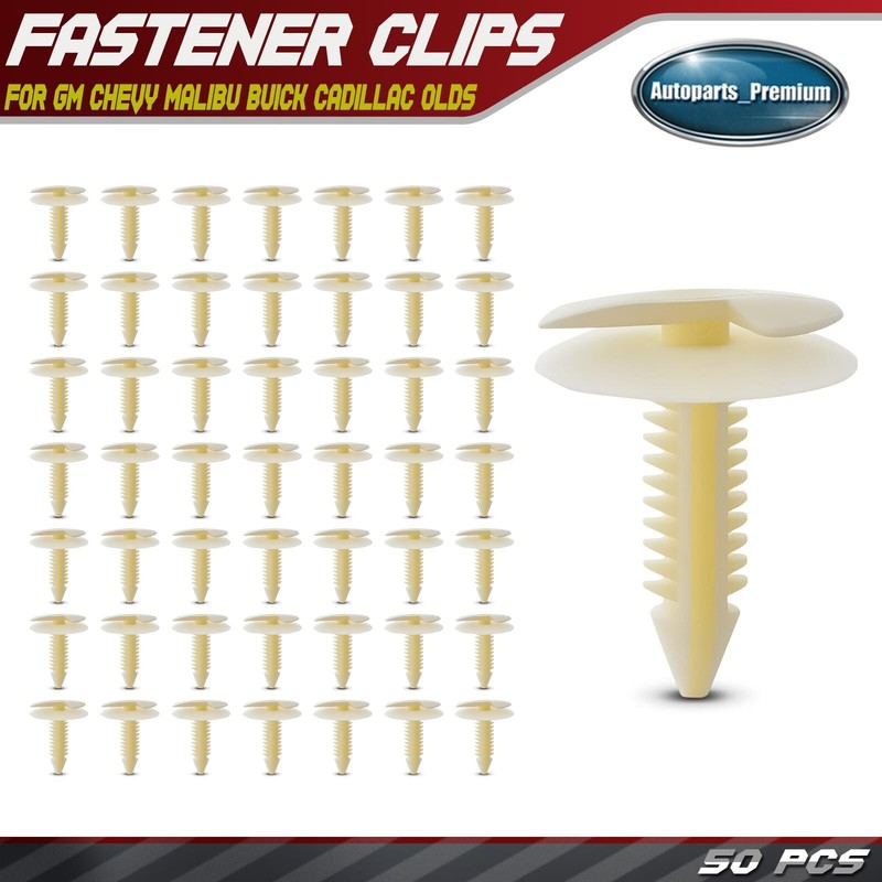 50Pcs 7.94mm Nylon Door Trim Panel Retainer Clips Double Head for GM Chevy Buick