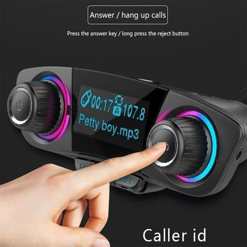 1.3in Bluetooth Car Wireless FM Transmitter Adapter USB Charger AUX Hands-Free gallery