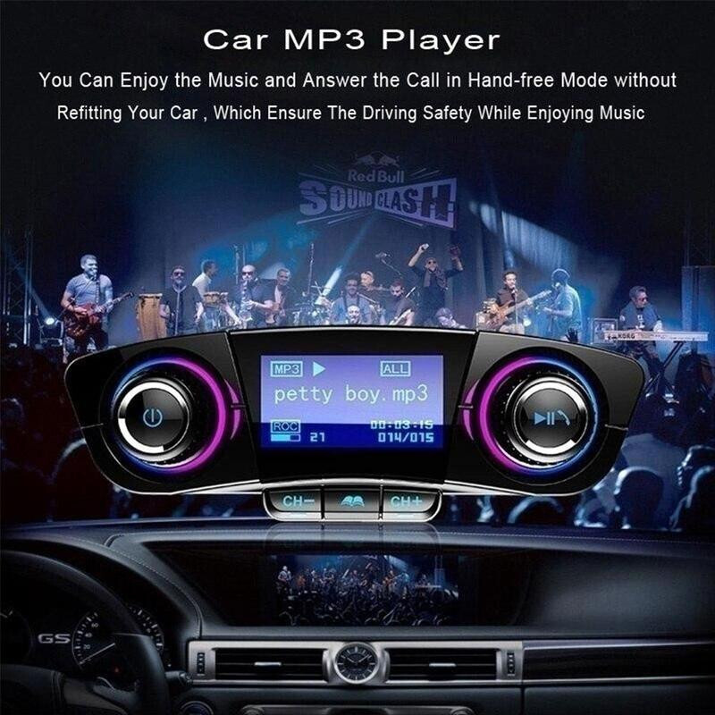 1.3in Bluetooth Car Wireless FM Transmitter Adapter USB Charger AUX Hands-Free gallery