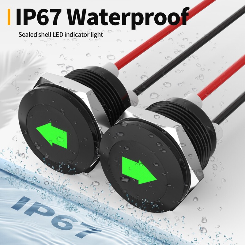 LED Indicator Pilot Dash Light Single Arrow Turn Signal Indicator Lights 12mm gallery