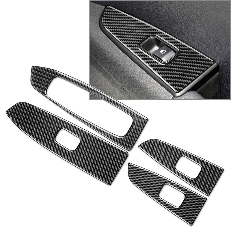 Window Lift Switch Panel Cover For Kia Forte Cerato K3 19-23 Carbon Fiber black