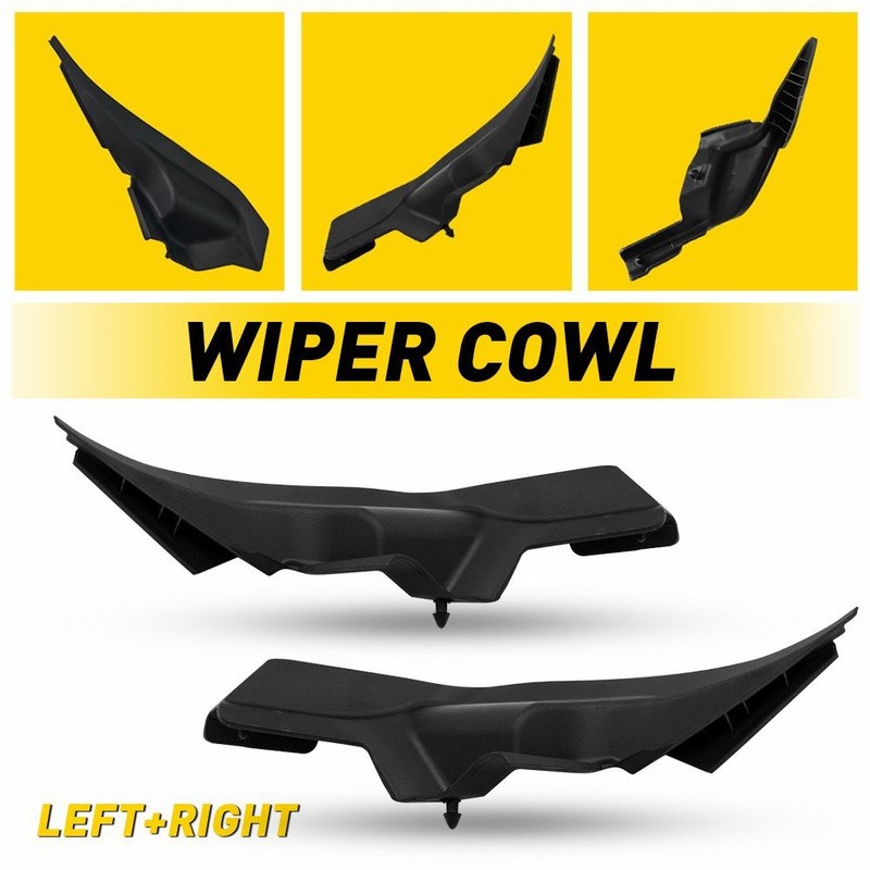 Front Wiper Side Cowl Extension Cover Trim For 2014-2021 Toyota Tundra/Sequoia