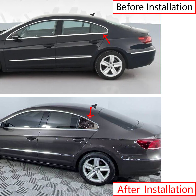 For Volkswagen VW CC 2009-2018 2X Car Rear Louver Window Side Shutter Cover Trim gallery