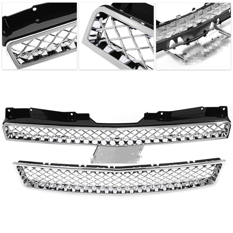 Chrome Grille For Chevy Tahoe/Suburban LTZ 1500 2500 2007-2013 14 Upper Lower gallery
