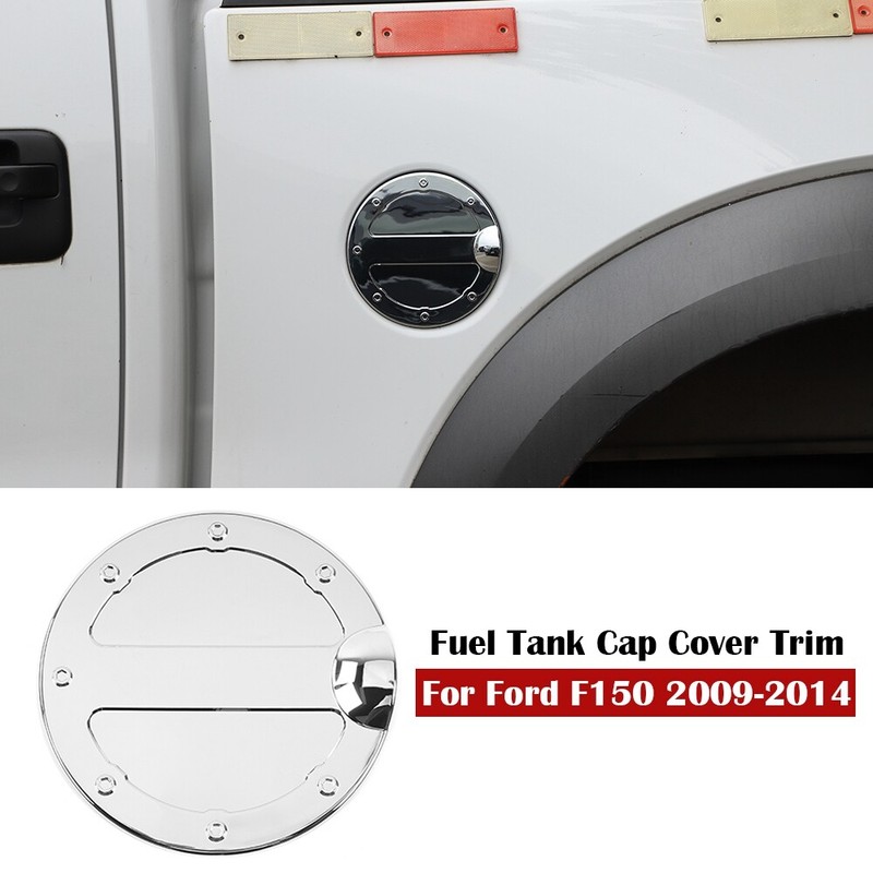 Chrome Fuel Tank Cap Door Decal Gas Door Cover Trim Decor For 2009-14 Ford F150
