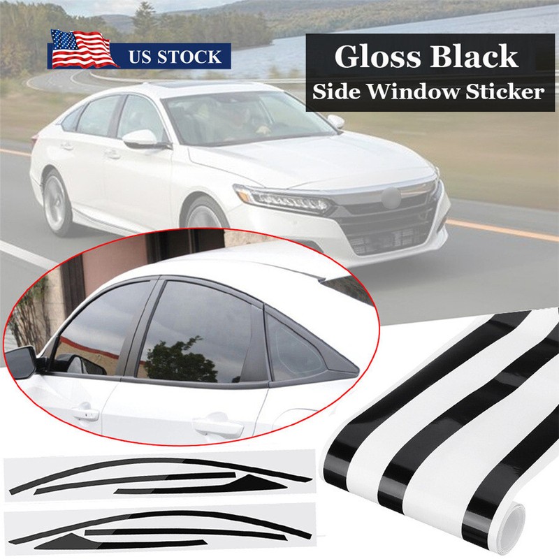 6x Chrome Delete Blackout Window Trims For Honda Accord 2018 – 2020 Glossy Black