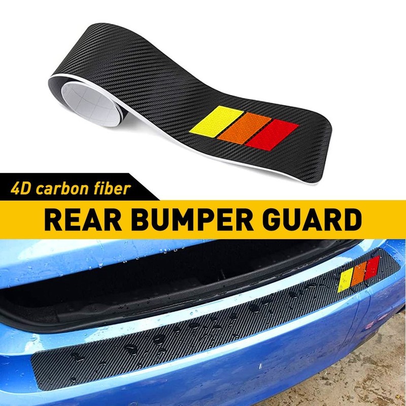 Car Rear Bumper Carbon Fiber Vinyl Wrap Thin Sticker Guard Protector For Toyota