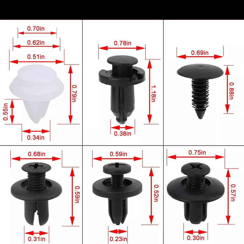For Honda Car Box Set 100X Bumper Fender Liner Push Type Retainer Clips Fastener gallery