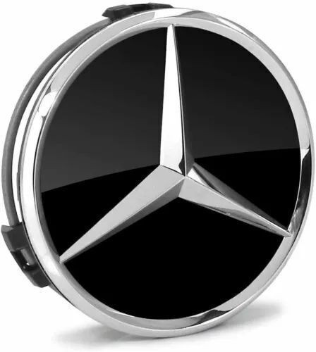 4Pack 75mm Wheel Center Hub Caps Emblem Fit For MercedesBenz C E S Black Badge ✔ gallery