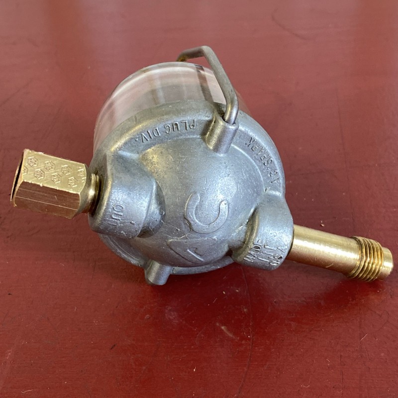 VINTAGE AC IN-LINE FUEL FILTER W/ GLASS BOWL FOR VINTAGE AUTOMOBILE OR TRUCK