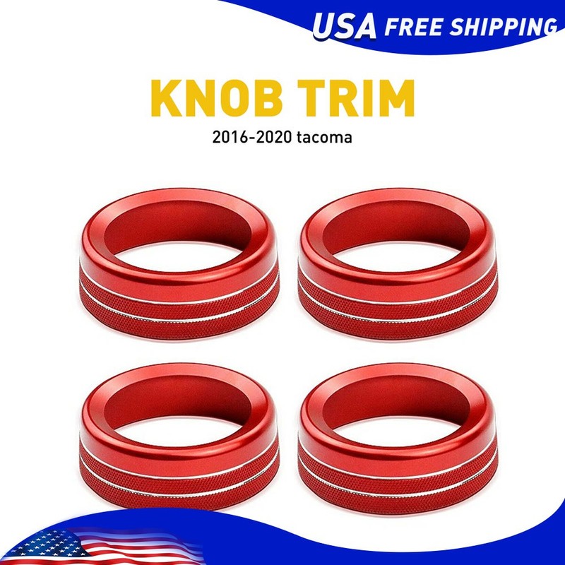 4x Air Conditioner Switch CD Button Knobs Ring Trim For Toyota Tacoma 2016-2020