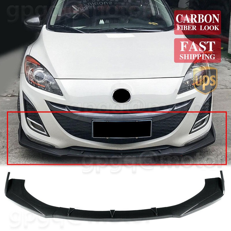 Carbon Style For Mazda 3 Sedan / Hatchback JDM Front Bumper Lip Spoiler Splitter