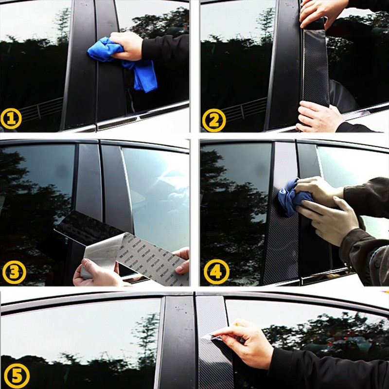 Cover Decal Door Pillar Posts Door Trim Carbon Fiber For Dodge Charger 2011-2021 gallery