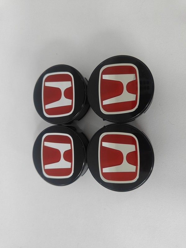 US for 58mm HONDA CIVIC FIT Set of 4 JDM Red H Wheel Center Caps Hubs Cover Cap