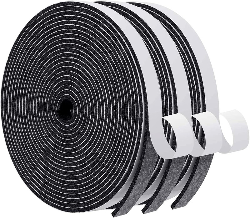 MAGZO Weather Stripping Door Seal, 1/2 Inch Wide 1/2in * 1/8in * 50FT, Black