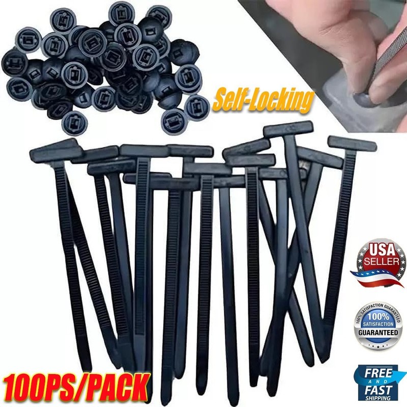 100Pcs Automotive Nylon Cable Tie Fastener Kit – Universal Car Zip Tie Buckle C