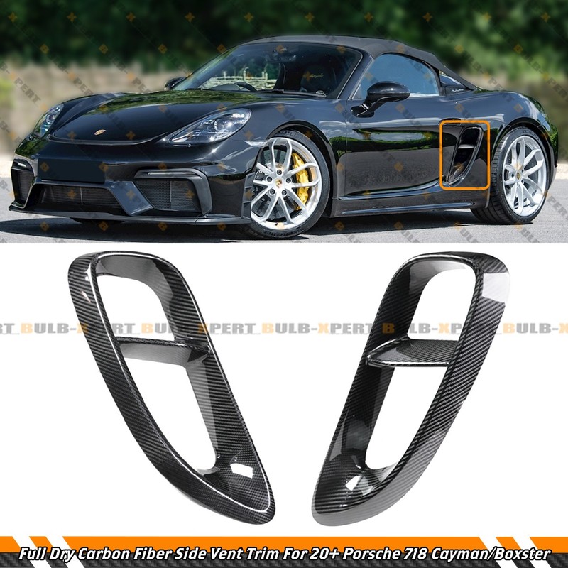 For 2020-25 Porsche 718 Cayman Boxster GTS 4.0 Full Carbon Fiber Side Vent Trim