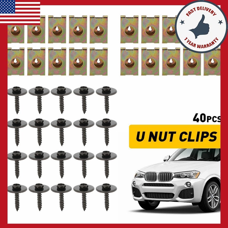 40x Engine Cover Under Shield Splash Guard Bumper Body Bolts U-nut Clip Fastener