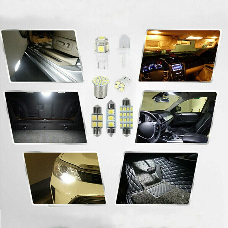 28PCS Car Interior Combo LED Map Dome Door Trunk License Plate Light Bulbs White gallery
