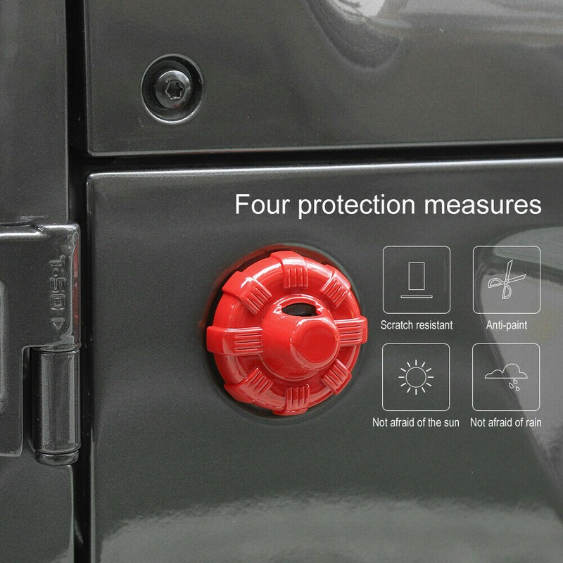 Red Exterior Antenna Base Cover Trim For Jeep Wrangler JK JL JT 07+ Accessories gallery